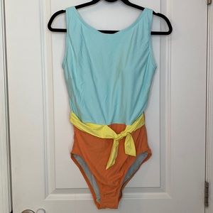 Color block Lands End one piece size 12